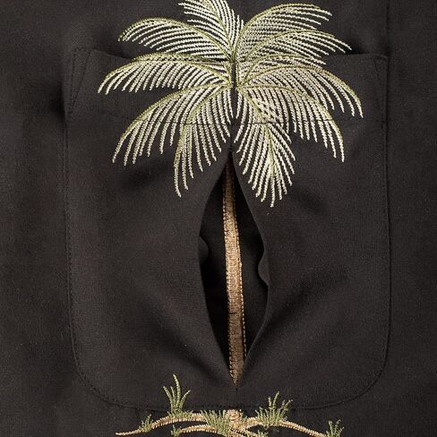 Bamboo Cay Mens Short Sleeve Peekaboo Palm Casual Embroidered Woven Shirt in Kuwait
