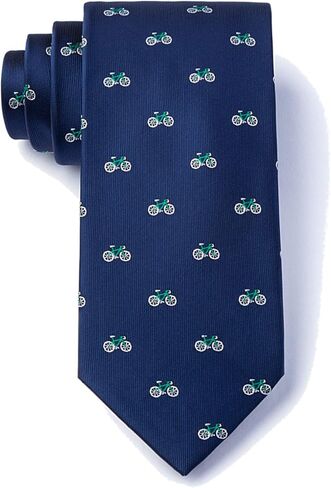 Men's Microfiber Navy Blue Bicycles Bike Cycling Necktie Tie Neckwear in Saudi Arabia