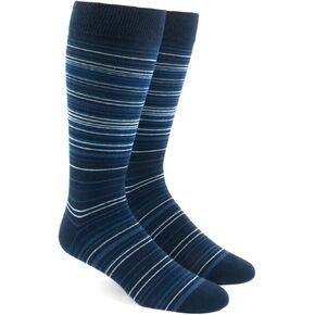 جوارب رجالي متعددة الخطوط بخطوط زرقاء من القطن من The Tie Bar, بلوز, One Size in Kuwait