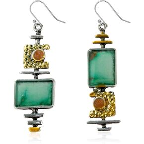 Aishgjia الفيروز الأخضر البوهيمي خمر الإبداعية قطرة استرخى بيان أقراط بوهو اليدوية خفيفة الوزن أقراط للنساء مجوهرات للبنات in Kuwait