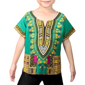 قميص KlubKool Kids Dashiki، قمصان قبلية أفريقية للأطفال والأولاد والبنات