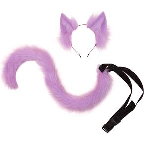 Cosplay Long Cat Tail and Ears Headband Set 2 PCS Pack Costume Accessories in Kuwait