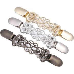 Holibanna Sweater Shawl Clips Retro Cardigan Collar Clips Buckle Vintage Poncho Clip Clasp Pin Shirts Holder Brooches for Women