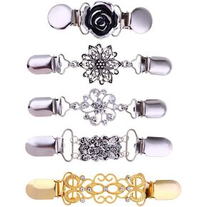 Holibanna Sweater Shawl Clips Retro Cardigan Collar Clips Buckle Vintage Poncho Clip Clasp Pin Shirts Holder Brooches for Women