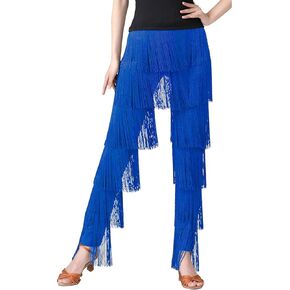 Women Tassels Latin Tango Pants Salsa Chacha Fringe Performance Dance Pants Lady Ballroom Costume Practice Pants
