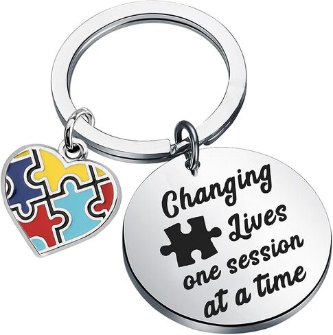 CENWA ABA Therapist Gift Changing Lives One Session at a Time Therapist Keychain Autism Awareness Gift in Saudi Arabia