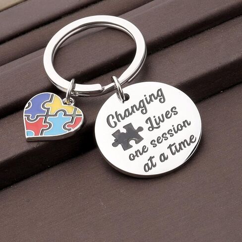 CENWA ABA Therapist Gift Changing Lives One Session at a Time Therapist Keychain Autism Awareness Gift in Saudi Arabia