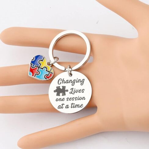 CENWA ABA Therapist Gift Changing Lives One Session at a Time Therapist Keychain Autism Awareness Gift in Saudi Arabia