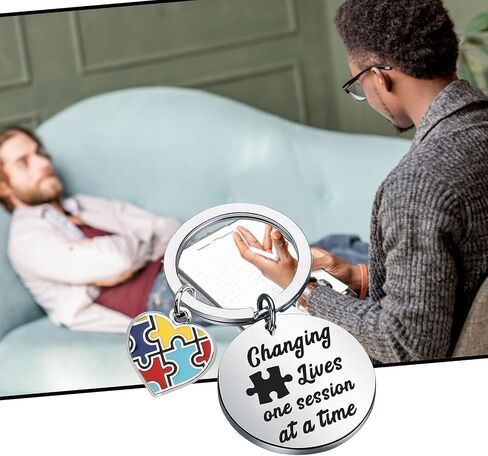 CENWA ABA Therapist Gift Changing Lives One Session at a Time Therapist Keychain Autism Awareness Gift in Saudi Arabia