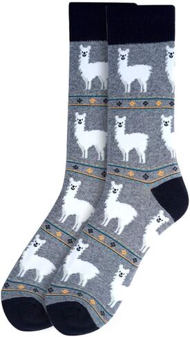 Men's Hipster Alpaca Animal Novelty Trouser and Dress Socks in Saudi Arabia