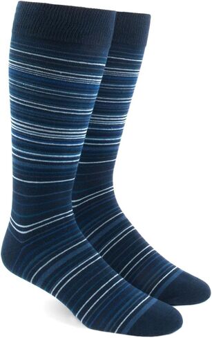 جوارب رجالي متعددة الخطوط بخطوط زرقاء من القطن من The Tie Bar, بلوز, One Size in Kuwait