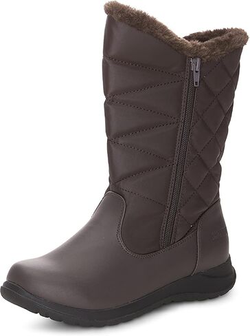 Khombu Women's Carly Winter Boots Warm Faux Fur-Lined Tall Mid-Calf Height with Dual Zippers in Saudi Arabia