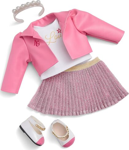 American Girl Truly Me 18-inch Doll Celebrity Chic Outfit with Jacket, Top, Skirt, Flats, and Ankle Straps, for Ages 6+ in Saudi Arabia