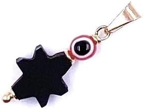 سحر Azabache الأصلي الأزرق عين الشر حماية قوية قلادة بيدرا الطبيعية كونترا المال دي أوجو (الدينية) in Kuwait