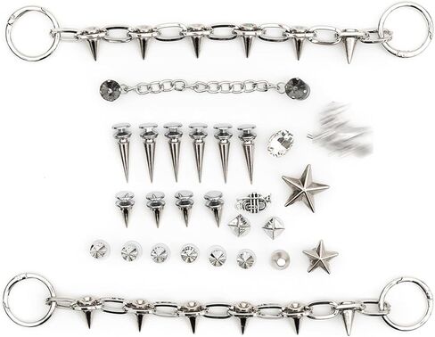 Ampadds Goth Shoe Charms 27PCS Punk Spike سحر الأحذية للفتيات الأولاد الكبار حزمة سحر الأحذية المعدنية لأساور المعصم الصنادل زخرفة الأحذية سحر عيد ميلاد حزب هدية in Kuwait