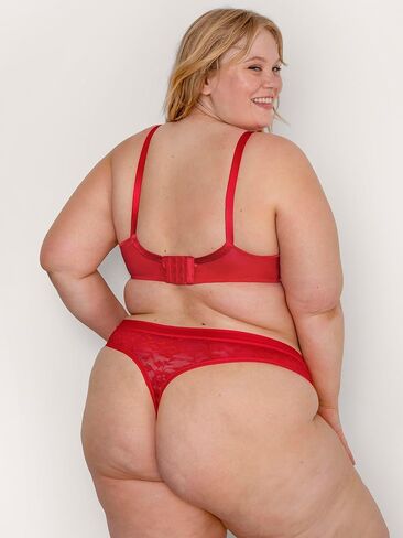Curvy Couture Women's Plus Size No Show Lace Bra – Unlined, Underwire, and Soft Comfort in Saudi Arabia