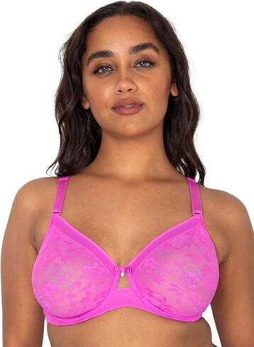 Curvy Couture Women's Plus Size No Show Lace Bra – Unlined, Underwire, and Soft Comfort in Saudi Arabia