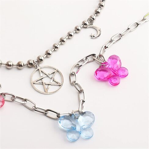 Multilayer Bear Butterfly Cloud Mushroom Candy Dinosaur Resin Gummy Pendant Pocket Wallet Chain Hip Hop Butterfly Charm Jeans Belt Safety Pin Chain Waist Abdomen Chain Pants Woman Girl Jewelry in Saudi Arabia