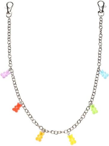 Multilayer Bear Butterfly Cloud Mushroom Candy Dinosaur Resin Gummy Pendant Pocket Wallet Chain Hip Hop Butterfly Charm Jeans Belt Safety Pin Chain Waist Abdomen Chain Pants Woman Girl Jewelry in Saudi Arabia
