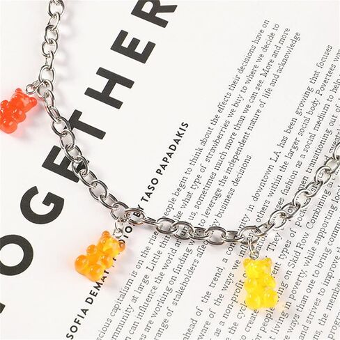 Multilayer Bear Butterfly Cloud Mushroom Candy Dinosaur Resin Gummy Pendant Pocket Wallet Chain Hip Hop Butterfly Charm Jeans Belt Safety Pin Chain Waist Abdomen Chain Pants Woman Girl Jewelry in Saudi Arabia