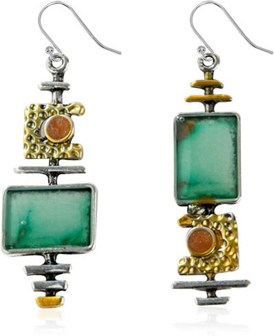 Aishgjia الفيروز الأخضر البوهيمي خمر الإبداعية قطرة استرخى بيان أقراط بوهو اليدوية خفيفة الوزن أقراط للنساء مجوهرات للبنات in Kuwait