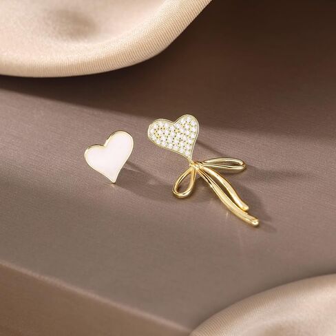 SLUYNZ Sterling Silver Heart Bow Dangle Earrings for Women Teen Girls Love Dangle Earrings Heart Studs in Saudi Arabia