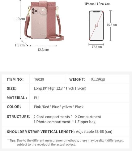 Valentoria Womens Crossbody Cellphone Bag Small Shoulder Purse Card Wallet Satchel Pouch in Saudi Arabia