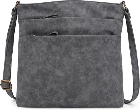 محفظة Kadynow Crossbody للنساء، حقيبة كروس كاجوال متعددة الجيوب، حقيبة كتف نسائية من الجلد البلوري in Saudi Arabia