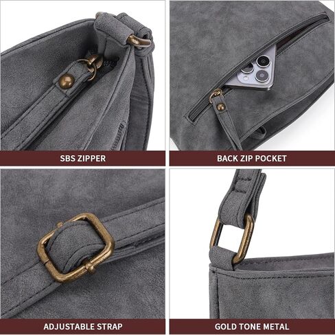 محفظة Kadynow Crossbody للنساء، حقيبة كروس كاجوال متعددة الجيوب، حقيبة كتف نسائية من الجلد البلوري in Saudi Arabia