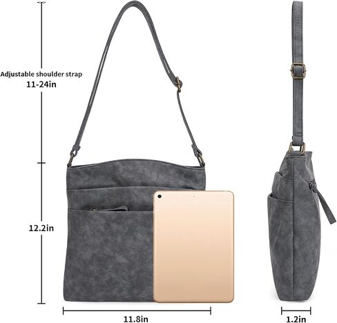 محفظة Kadynow Crossbody للنساء، حقيبة كروس كاجوال متعددة الجيوب، حقيبة كتف نسائية من الجلد البلوري in Saudi Arabia