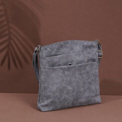 محفظة Kadynow Crossbody للنساء، حقيبة كروس كاجوال متعددة الجيوب، حقيبة كتف نسائية من الجلد البلوري in Saudi Arabia