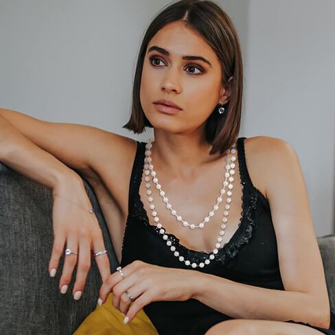 Abaodam 1 Set Flapper Headband 1920s Pearl Necklace Long Gloves Silk Stockings Women Party Costume Accessories in Saudi Arabia