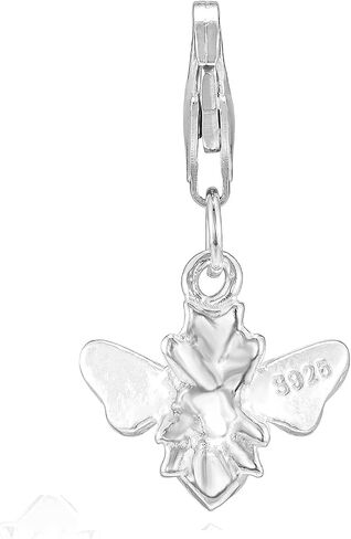 ZooWoo Sterling Silver Honey Bee Charm: Clip-On for Bracelets and Necklaces in Saudi Arabia