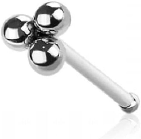 Pierced Owl 20GA 316L Stainless Steel Triple Ball Cluster Nose Bone Stud in Saudi Arabia
