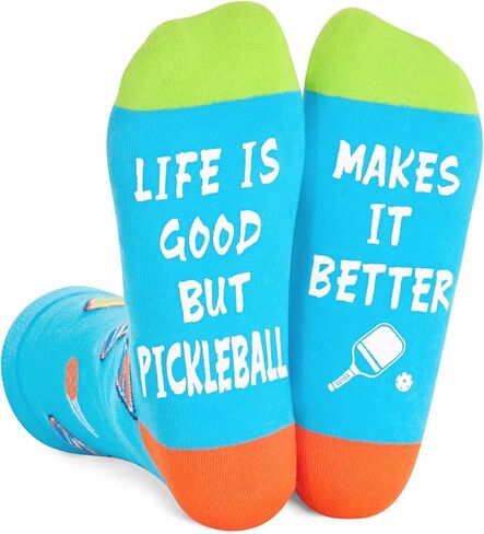 Zmart Unisex Funny Socks Pickleball Socks for Women Men Pickle Ball Socks, Pickleball Gifts Gifts for Pickleball Lovers Pickle Ball Gifts in Light Blue in Saudi Arabia
