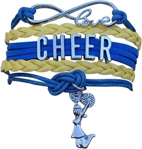 سوار Sportybella Cheer Charm - مجوهرات التشجيع القابلة للتعديل للفتيات إنفينيتي لوف بألوان الفريق للمشجعين (برتقالي/أسود) in Kuwait