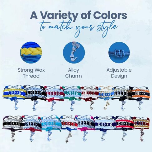 سوار Sportybella Cheer Charm - مجوهرات التشجيع القابلة للتعديل للفتيات إنفينيتي لوف بألوان الفريق للمشجعين (برتقالي/أسود) in Kuwait