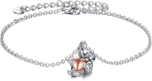 YFN Sloth Gifts 925 فضة استرليني Sloth سوار قلب Sloth Crystal مجوهرات للنساء والفتيات in Kuwait