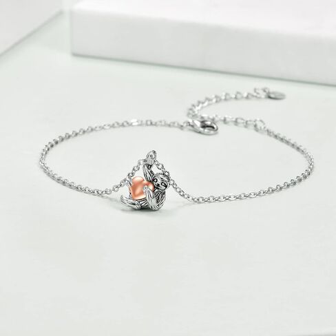 YFN Sloth Gifts 925 فضة استرليني Sloth سوار قلب Sloth Crystal مجوهرات للنساء والفتيات in Kuwait