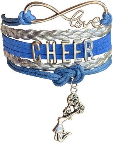 سوار Sportybella Cheer Charm - مجوهرات التشجيع القابلة للتعديل للفتيات إنفينيتي لوف بألوان الفريق للمشجعين (برتقالي/أسود) in Kuwait