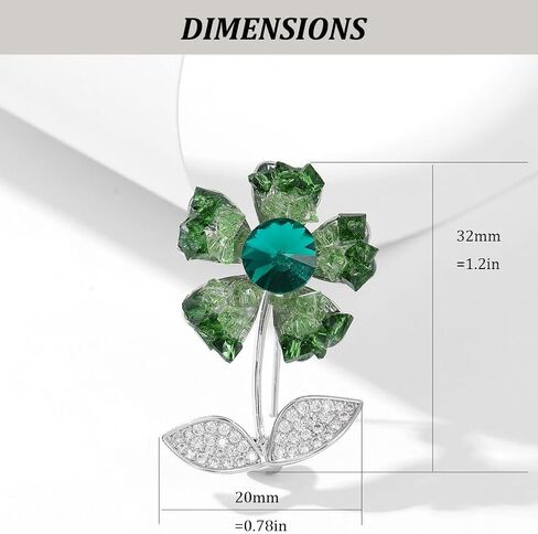 Diamond Flower Brooch, Antique Floral Inspire Brooch CZ Stone Brooch, Nature Inspire Brooch, Vintage Look Botanical Brooch, Unisex Jewelry Gift for Him or Her in Saudi Arabia