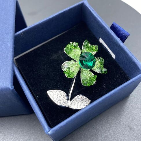 Diamond Flower Brooch, Antique Floral Inspire Brooch CZ Stone Brooch, Nature Inspire Brooch, Vintage Look Botanical Brooch, Unisex Jewelry Gift for Him or Her in Saudi Arabia