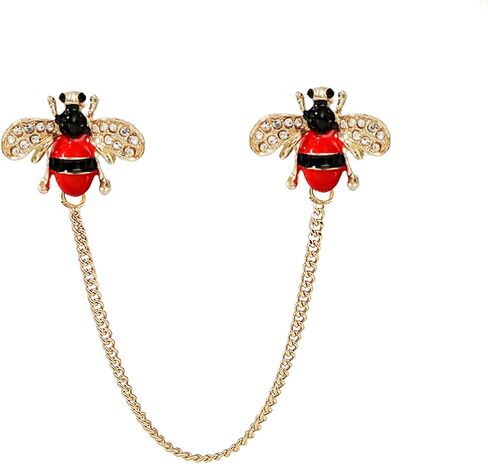 Cute Bee Long Chain Brooch Pin,Animal Insect Bee Chain Tassel Lapel Pin Enamel Bee Suit Pin Jewelry for Women Men Gifts in Saudi Arabia