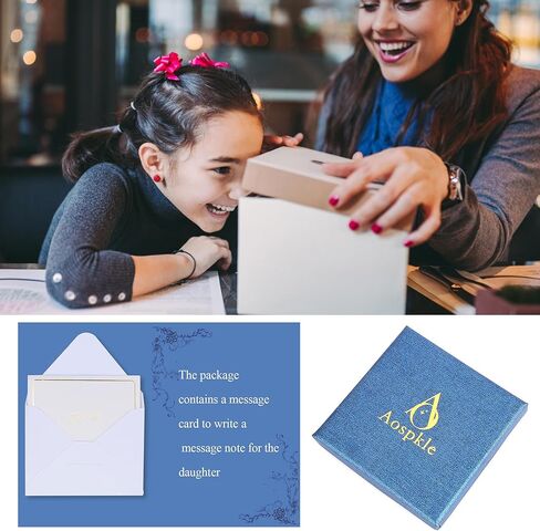 Aospkle to My Daughter Gifts from Mom and Dad, Daughter Bracelet Birthday Graduation Valentine's Day for Women Girl, Stretch Beads Bracelet Jewelry with Gift Message Card in Kuwait