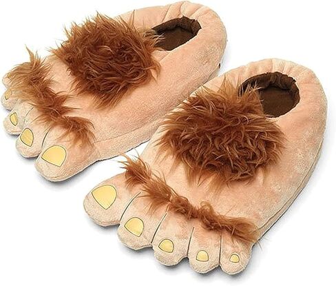 شبشب LIWOWOLI للرجال والنساء ذو ​​الفراء والمغامرة، شباشب مريحة للبالغين للشتاء الدافئ وأقدام الهوبيت in Kuwait