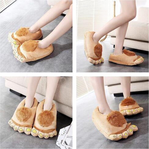 شبشب LIWOWOLI للرجال والنساء ذو ​​الفراء والمغامرة، شباشب مريحة للبالغين للشتاء الدافئ وأقدام الهوبيت in Kuwait