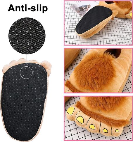 شبشب LIWOWOLI للرجال والنساء ذو ​​الفراء والمغامرة، شباشب مريحة للبالغين للشتاء الدافئ وأقدام الهوبيت in Kuwait