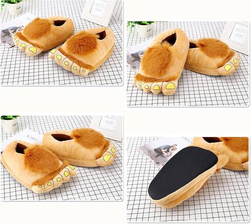 شبشب LIWOWOLI للرجال والنساء ذو ​​الفراء والمغامرة، شباشب مريحة للبالغين للشتاء الدافئ وأقدام الهوبيت in Kuwait