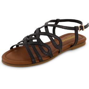 CUSHIONAIRE Women's Joanna flat sandal +Comfort Foam, Wide Widths Available in Saudi Arabia