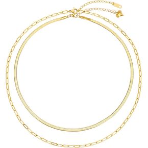 BaubleStar Link Layered Necklace Gold Layering Paperclip Chain Choker for Women in Saudi Arabia